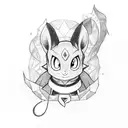 A mysterious Umbreon lurking in the shadows tattoo design idea