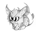 A mysterious Umbreon lurking in the shadows tattoo design idea