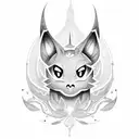 A mysterious Umbreon lurking in the shadows tattoo design idea