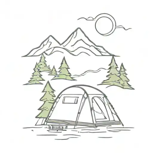 camping with a beautiful meaning behind it and easy to draw  tattoo design idea