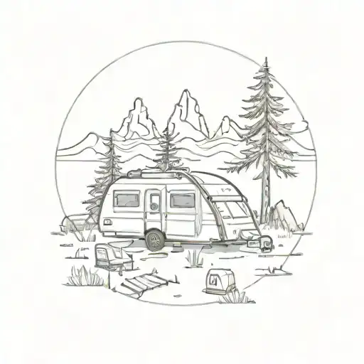 camping with a beautiful meaning behind it and easy to draw  tattoo design idea