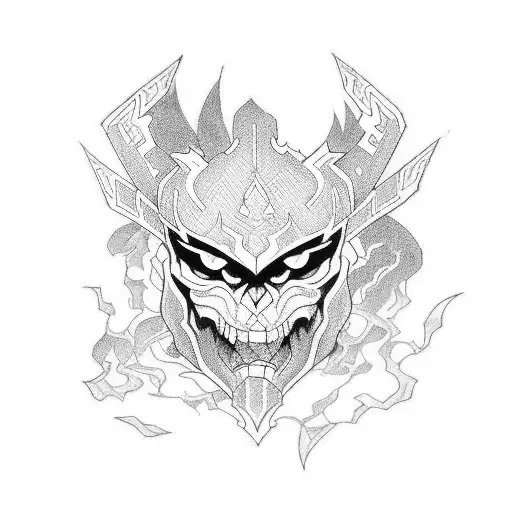 Designing a blackwork tattoo inspired by the themes and symbols of your favorite series and anime tattoo design idea