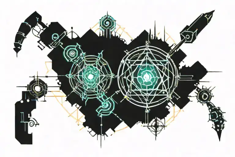 torres de teletransportacion de outer wilds  tattoo design idea