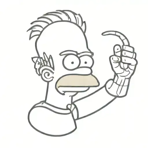 Simpsons arm sleeve tattoo design idea