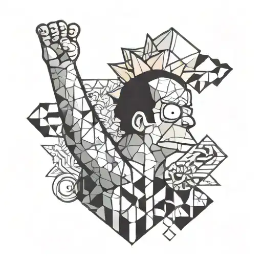 Simpsons arm sleeve tattoo design idea