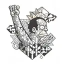 Simpsons arm sleeve tattoo design idea