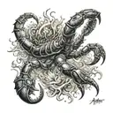 Scorpion rising from ashes tattoo design idea