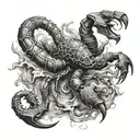 Scorpion rising from ashes tattoo design idea