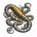 Scorpion rising from ashes tattoo design idea