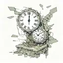 Crumbling clock tattoo design idea