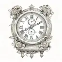 Crumbling clock tattoo design idea