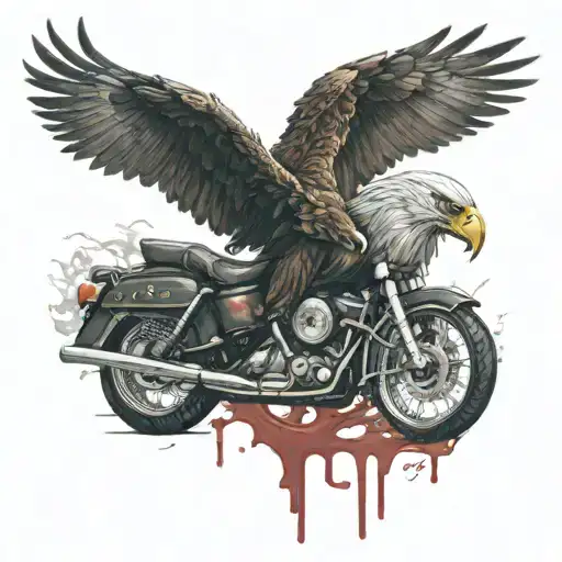 biker blood eagle tattoo design idea
