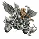 chopper double headed eagle tattoo design idea