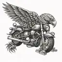 chopper double headed eagle tattoo design idea