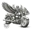 chopper double headed eagle tattoo design idea