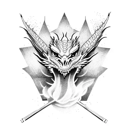 dragon in cage of smoke tattoo design idea