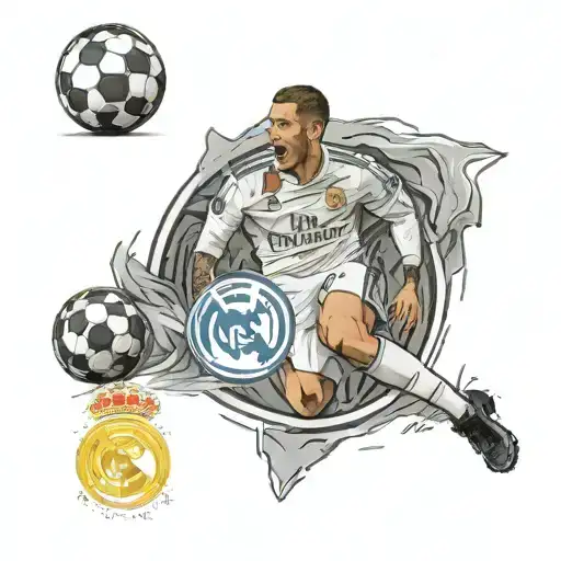 real madrid UCL winning goal with logo incorporated tattoo design idea