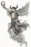 lucifer falling tattoo design idea
