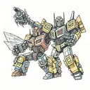 bumblebee and optimus prime high five  tattoo design idea