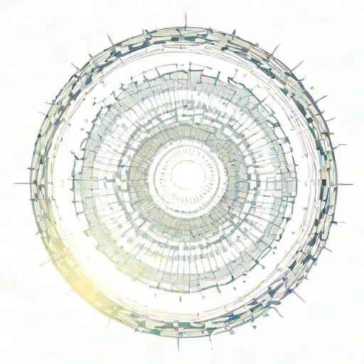 sun with concentric circles radiating from center tattoo design idea