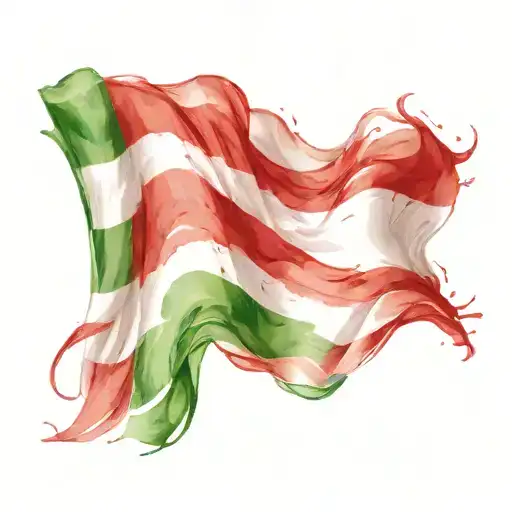 Red white green Hungarian flag what the wind blows no other patterns on it just the flag in the wind  tattoo design idea