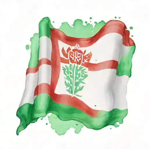Red white green Hungarian flag what the wind blows tattoo design idea