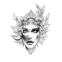 leg with laurel wreath tattoo design idea