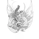 leg with laurel wreath tattoo design idea