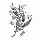 leg with laurel wreath tattoo design idea