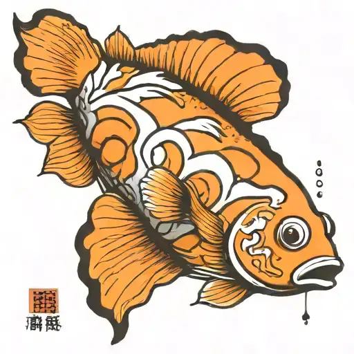 clown fish as a french clown   tattoo design idea