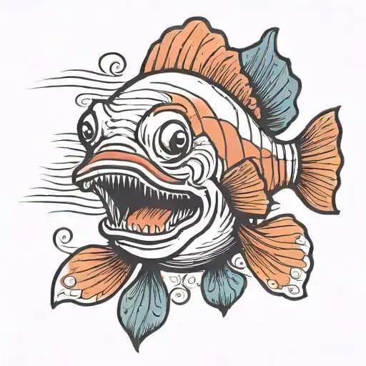 clown fish as a french clown   tattoo design idea