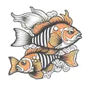 clown fish as a french clown   tattoo design idea