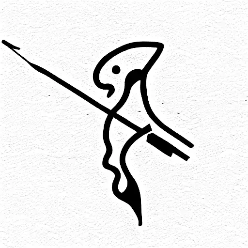 sewing needle with fish hook tattoo design idea