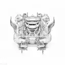 Porsche motor  tattoo design idea