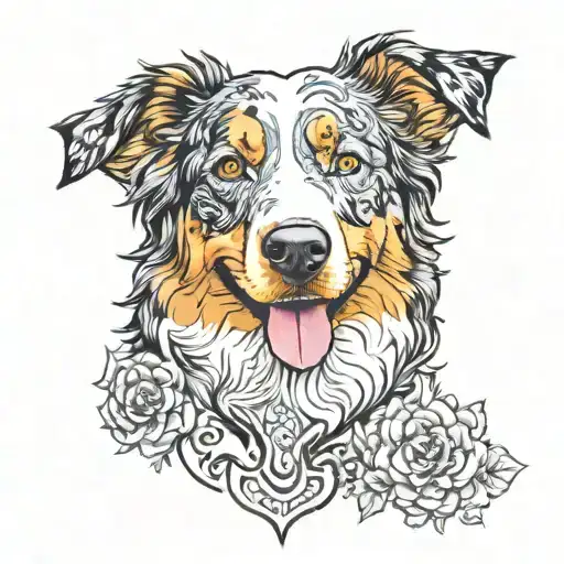Lisa, Libra, 58 owner of Australian Shepherd live in Perth tattoo design idea
