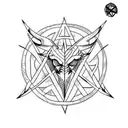 pentagram satan tattoo design idea
