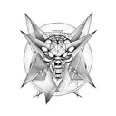 pentagram satan tattoo design idea