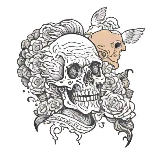 A father who died I'd die right tattoo design idea