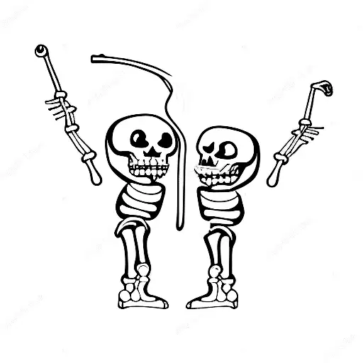 two skeletons dancing  tattoo design idea