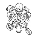 two skeletons dancing  tattoo design idea