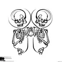 two skeletons dancing  tattoo design idea