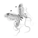 Butterfly where the wings are snake heads tattoo design idea