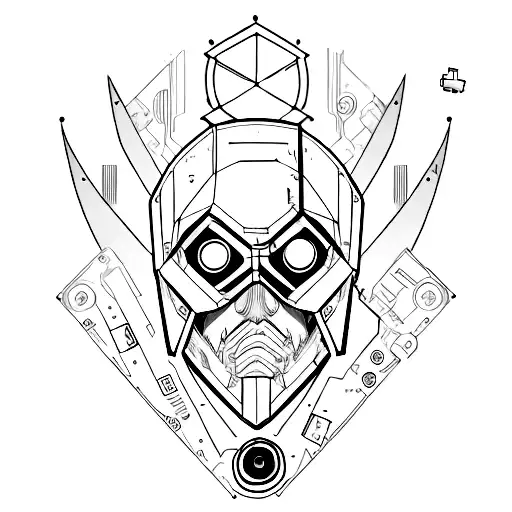 tecnologic and gamer tattoo design idea