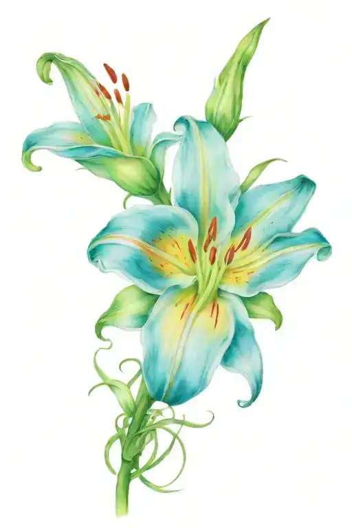  stargazer lily intertwined tattoo design idea