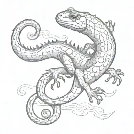 salamander tattoo design idea