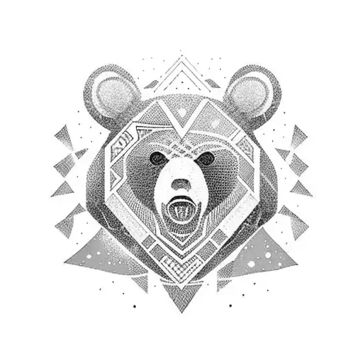 Bear Nordic style tattoo design idea