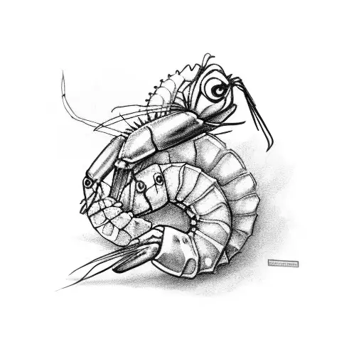 shrimp tattoo design idea