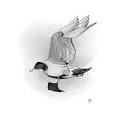 flying duck tattoo design idea