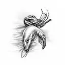 shrimp tattoo design idea