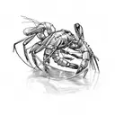 shrimp tattoo design idea